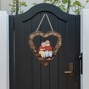 God Blessed The Broken Road - Personalized Couple Wood Sign