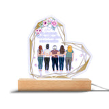 Mother And Daughter - Personalized Mother's Day Mother Shaped Plaque Light Base
