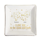 I Love You To The Moon - Personalized Couple Couple Jewelry Dish