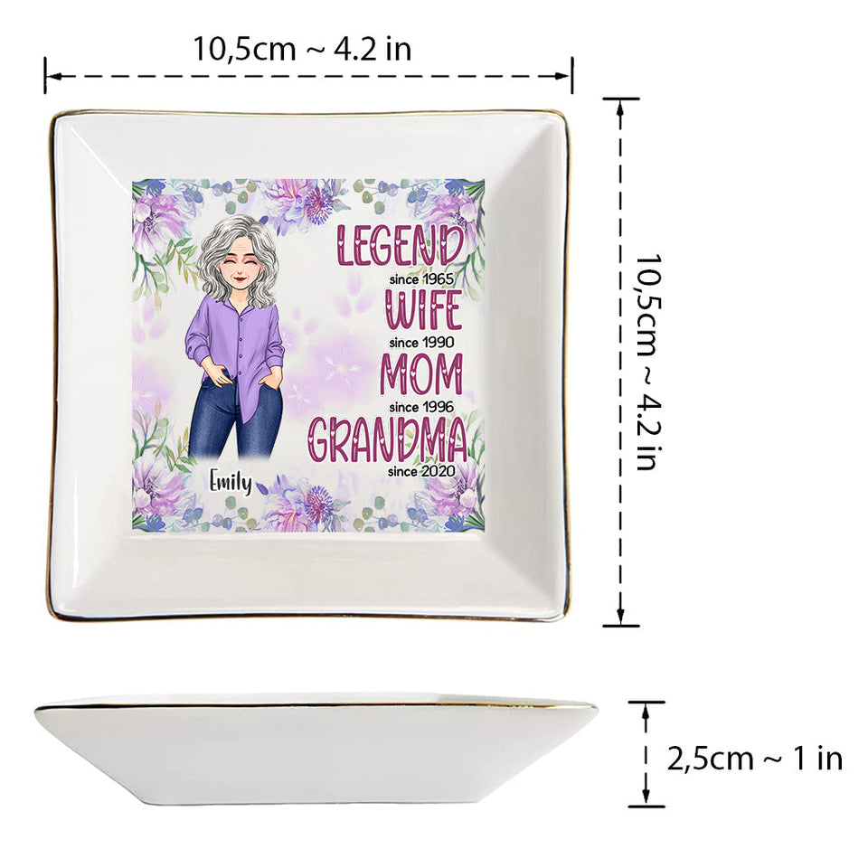 Legend Wife Mom Grandma - Personalized Mother's Day Grandma Jewelry Dish