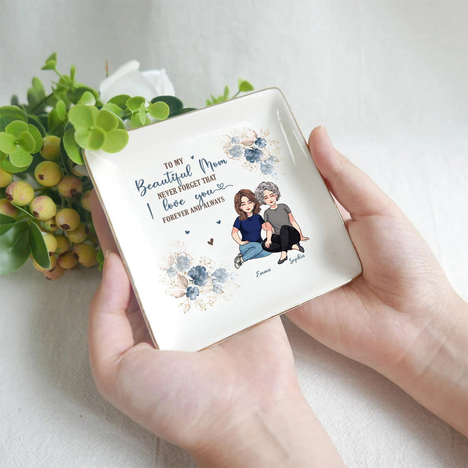To My Beautiful Mom - Personalized Mother's Day Mother Jewelry Dish