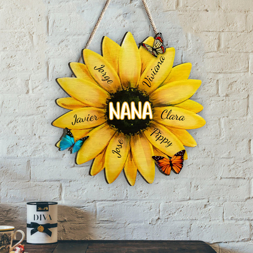 Nana Sunflower - Personalized Mother's Day Grandma Wood Sign