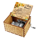 Dear Mom Vintage Sunflower - Personalized Mother's Day Mother Hand Crank Music Box