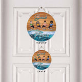 Beach Please - Personalized Sea Lover Round Wood Sign