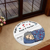 Night Shift Nurse Sleeping - Personalized Shaped Doormat