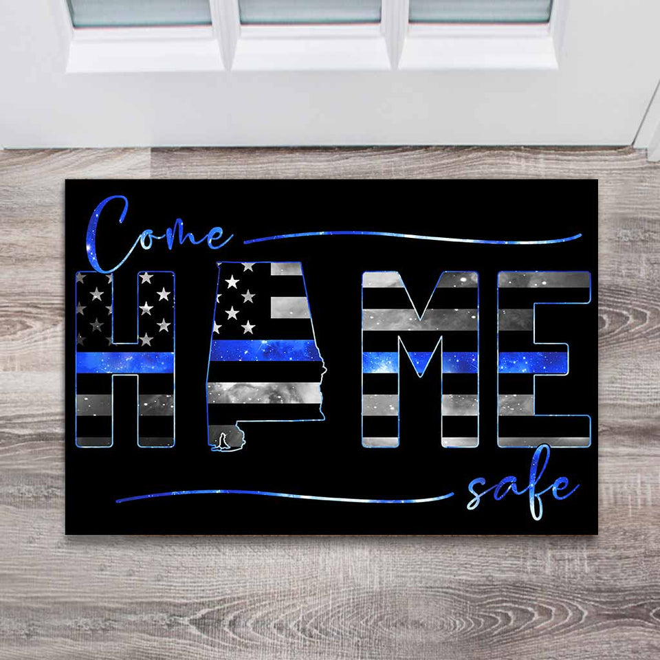 Come Home Safe - Police Personalized Doormat