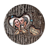 God Bless The Broken Road - Personalized Couple Round Wood Sign