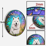 A Piece Of My Heart Is At Rainbow Bridge - Personalized Dog Keychain