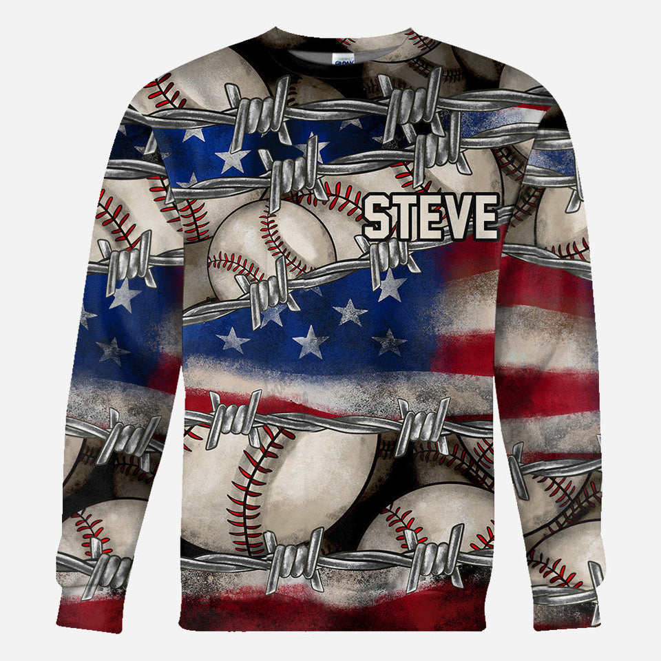 All-American Proud - Personalized Baseball All Over Shirt