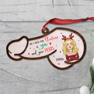 All I Need For Christmas - Personalized Couple Ornament
