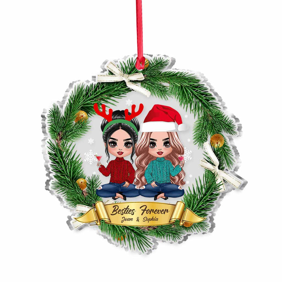 Besties Forever - Personalized Christmas Bestie Transparent Ornament