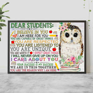 Dear Students - Teacher Poster 1121