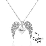 Angle Wing - Personalized Wing Heart-Shaped Engraved Necklace