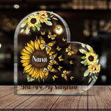 Beautiful Sunflower My Greatest Blessings - Gift for grandma, mom, aunt - Personalized Custom Shaped Acrylic Plaque
