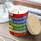 Stained Glass Dog - Personalized Dog Candle With Wooden Lid