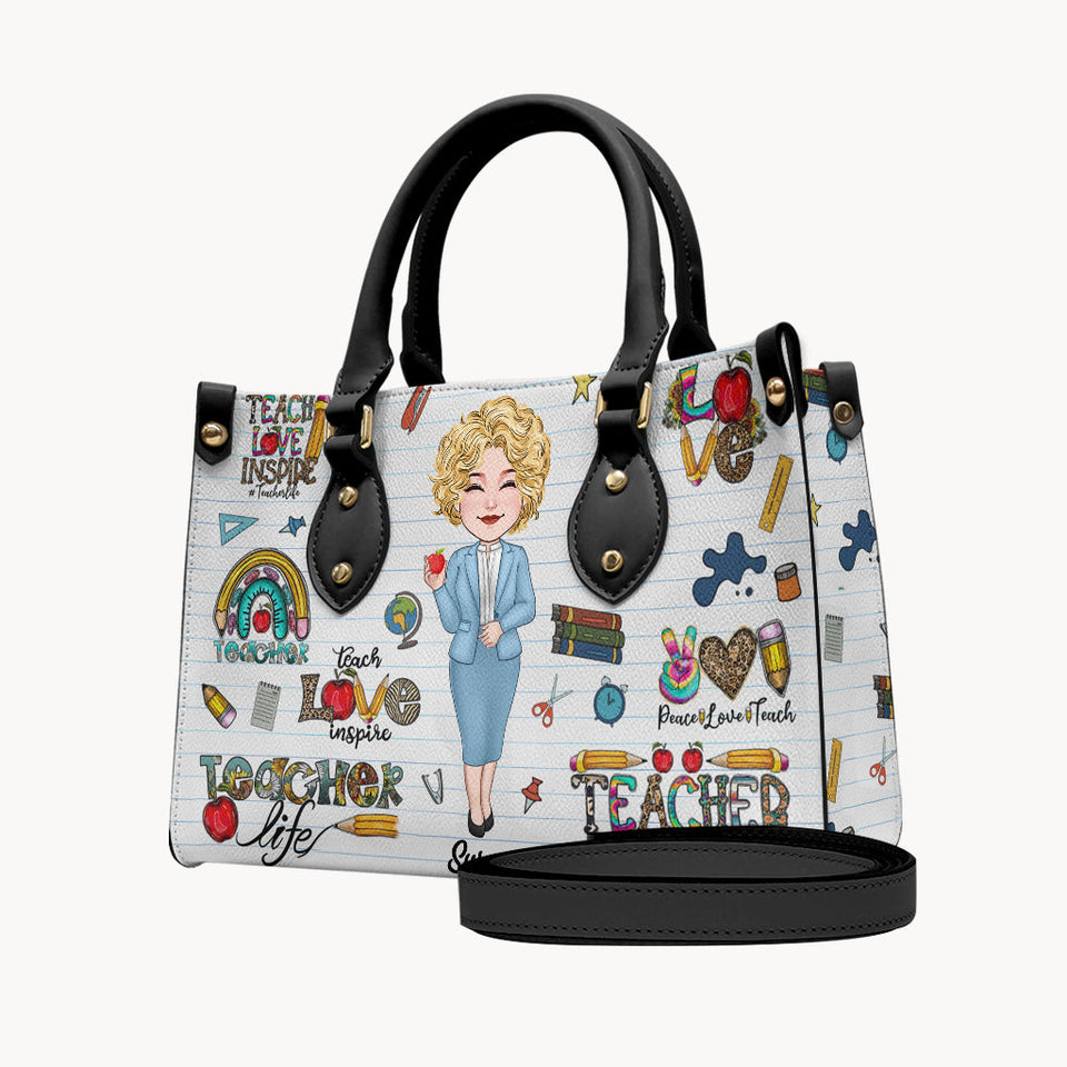 Teacher Life - Personalized Teacher Leather Handbag