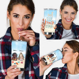 Eat Sleep Beach With Bestie Repeat - Personalized Sea Lover Tumbler