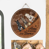 Horse In The Barn - Personalized Horse Round Wood Sign