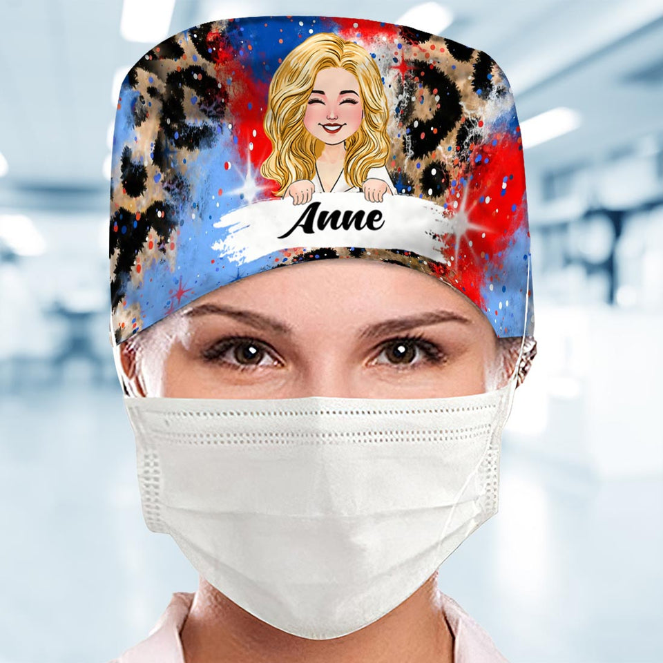 Fière d'être infirmière américaine - Bonnet de bloc opératoire personnalisé