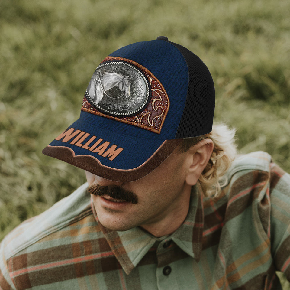 Vintage Horse - Personalized Horse Trucker Hat (Black Mesh)