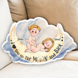 Love You To The Moon And Back - Personalized Couple Shaped Pillow
