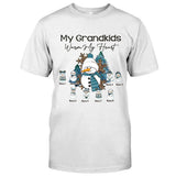 My Grandkids Warm My Heart - Personalized Christmas Grandma T-shirt and Hoodie