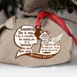 Remembering You Is Easy - Personalized Christmas Cat Ornament (Printed On Both Sides)