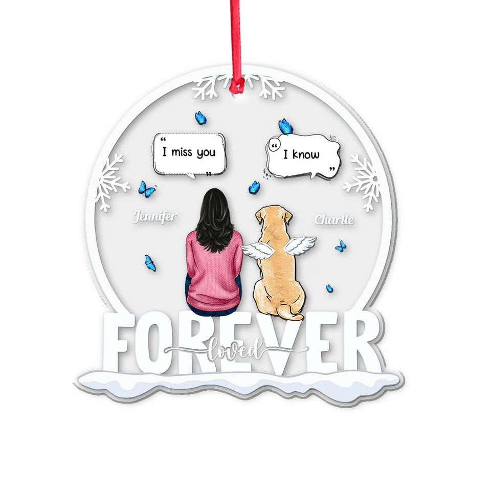 Forever Loved I Miss You - Personalized Dog Transparent Ornament