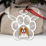 Christmas Paw Prints For Pet - Personalized Dog Transparent Ornament