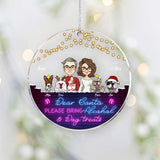 Dear Santa Please Bring Alcohol & Dog Treats - Personalized Couple Transparent Ornament