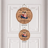 Eventually He Just Hasn't Asked Yet - Personalized Husband And Wife Round Wood Sign