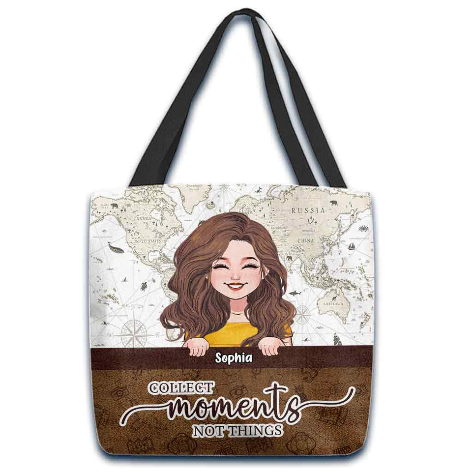 Collect Moments Not Things - Personalized Travelling Tote Bag