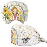 Floral Rainbow - Personalized Nurse Scrub Cap