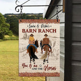 You And Me And The Horse - Personalized Horse Rectangle Metal Sign