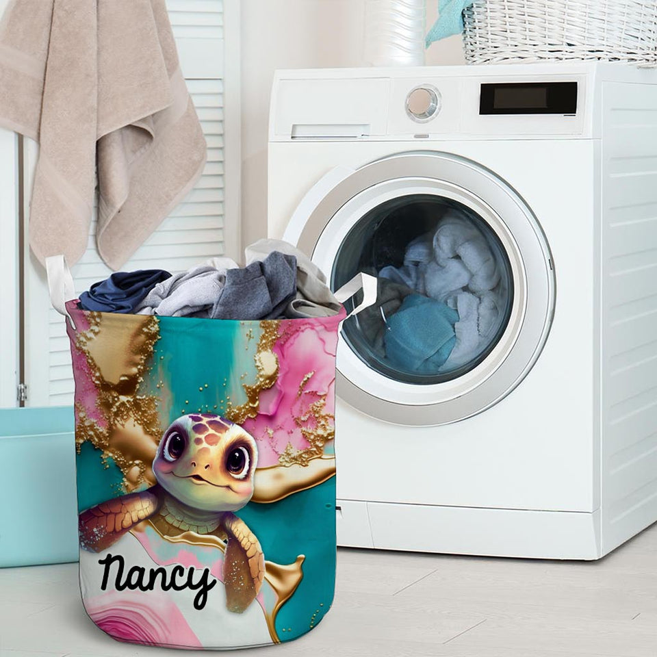 Salty Lil' Beach - Personalized Turtle Storage Basket