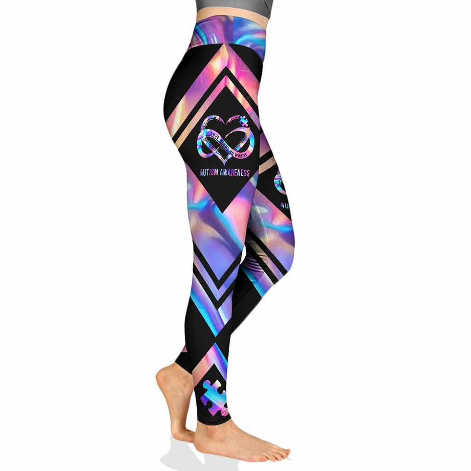 L'amour n'a pas besoin de mots - Leggings de sensibilisation à l'autisme