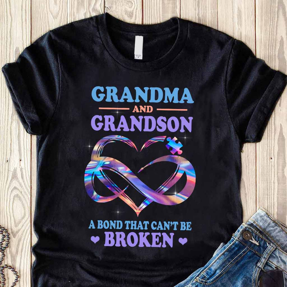 T-shirt et sweat à capuche personnalisés « Grand-mère et petit-fils » pour la sensibilisation à l’autisme