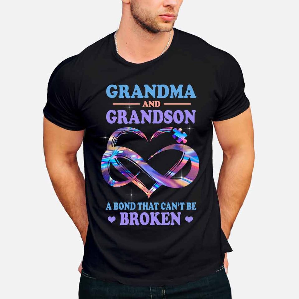T-shirt et sweat à capuche personnalisés « Grand-mère et petit-fils » pour la sensibilisation à l’autisme
