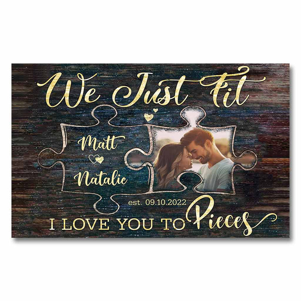We Just Fit - Personalized Couple Poster