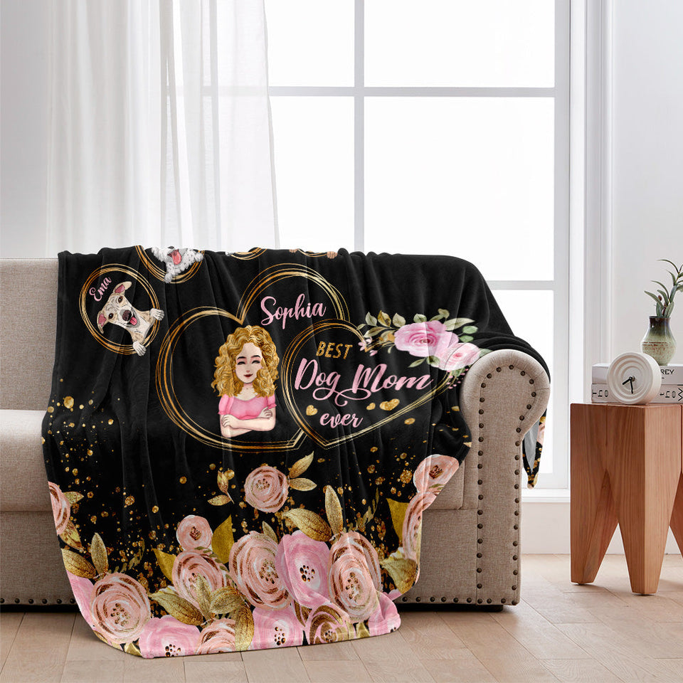 Best Dog Mom Ever - Personalized Mother's Day Dog Blanket