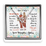 Mother And Daughter - Personalized Mother Two Hearts Necklace