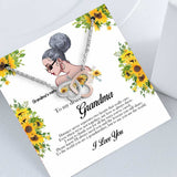 Distance Never Seperates Two Hearts That Really Care - Personalized Mother's Day Grandma Two Hearts Necklace