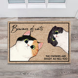 Beware - Personalized Cat Doormat