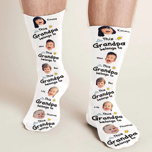 This Dad Belongs To - Gift for dad, grandpa, mom, uncle, aunt, grandma - Personalized Socks