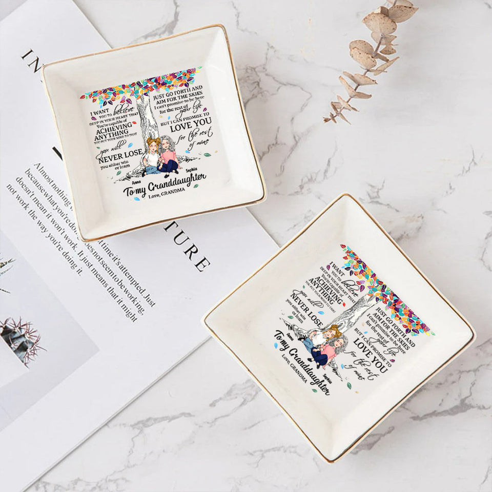 To My Granddaughter - Personalized Mother's Day Grandma Jewelry Dish