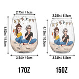 Tumbled Out Of Yours - Personalized Mother's Day Mother All Over Wine Glass