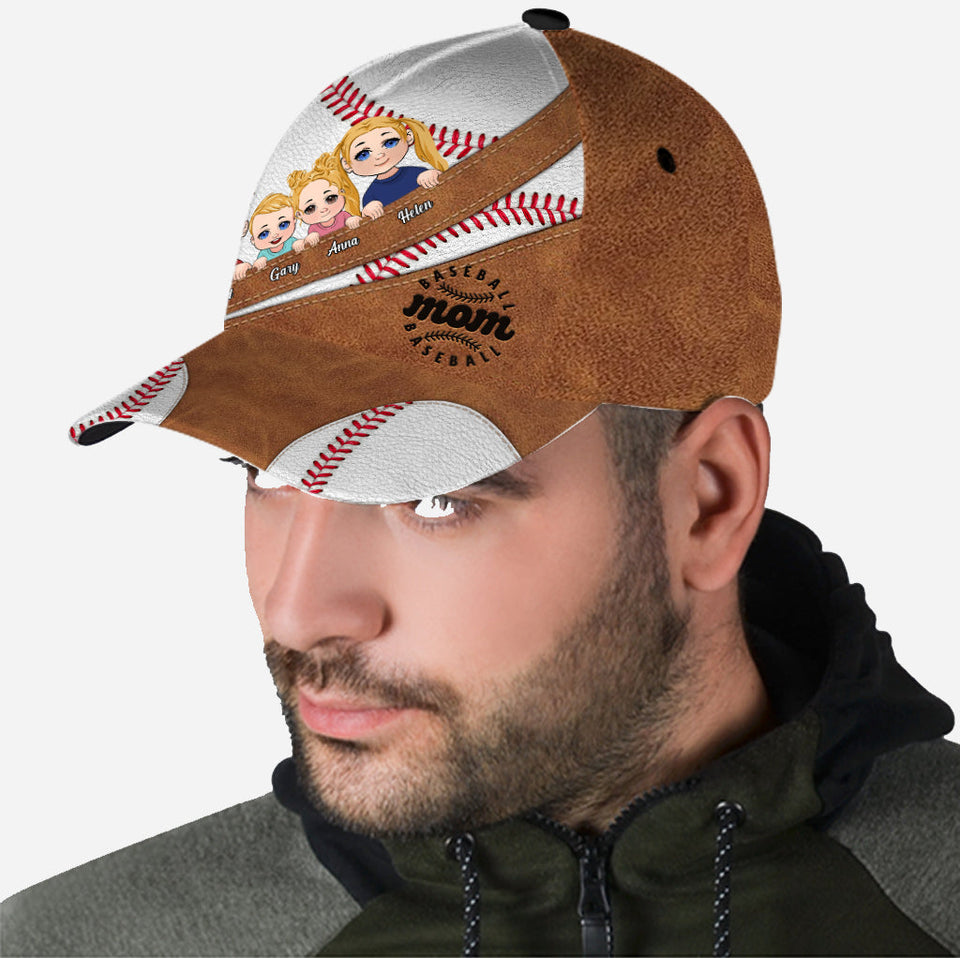Baseball MomGrandmaDad - Personalized Baseball Classic Cap