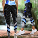 I've Got Your Six - Police Officer Leggings And Hollow Tank Top