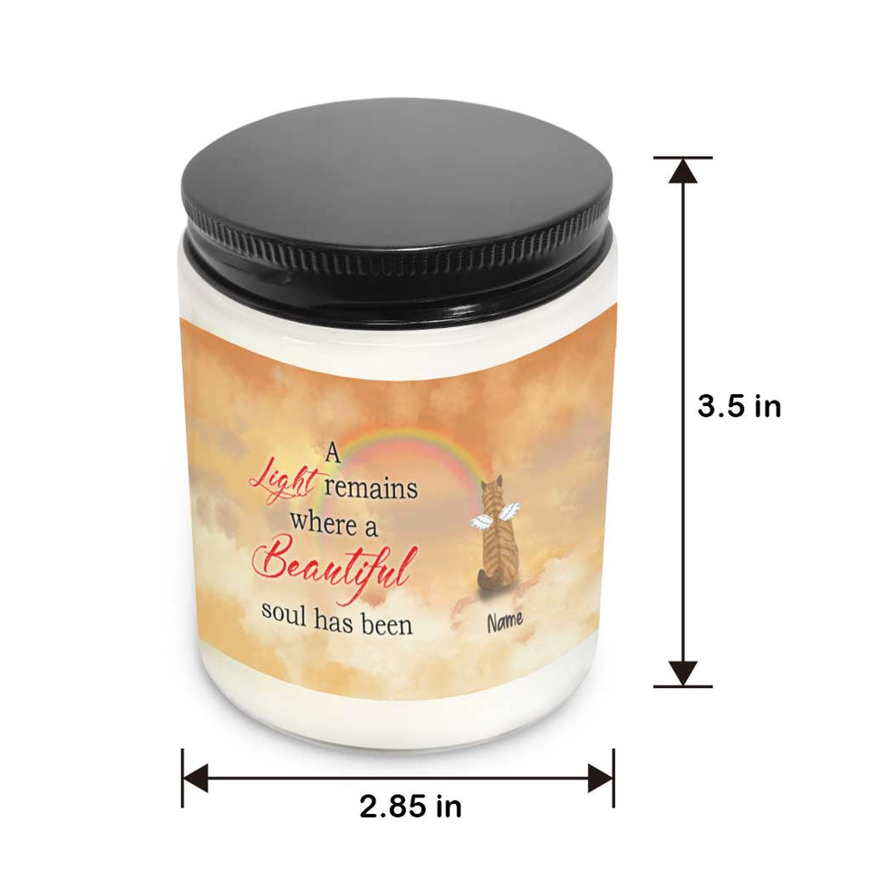 Where A Beautiful Soul Has Been - Personalized Cat Candle