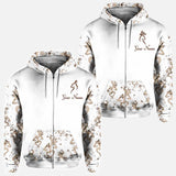 His Doe Her Buck - Personalized Couple Hunting All Over T-shirt and Hoodie